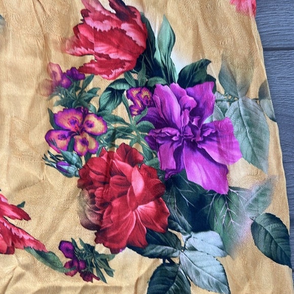 Alice + Olivia Floral Yellow Slip Mini Dress Size Large - Picture 2 of 6